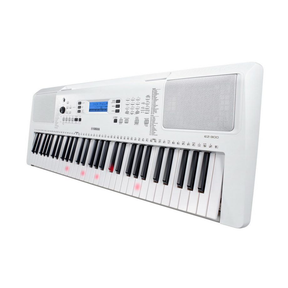 Yamaha Keyboard EZ300 weiß von der Seite