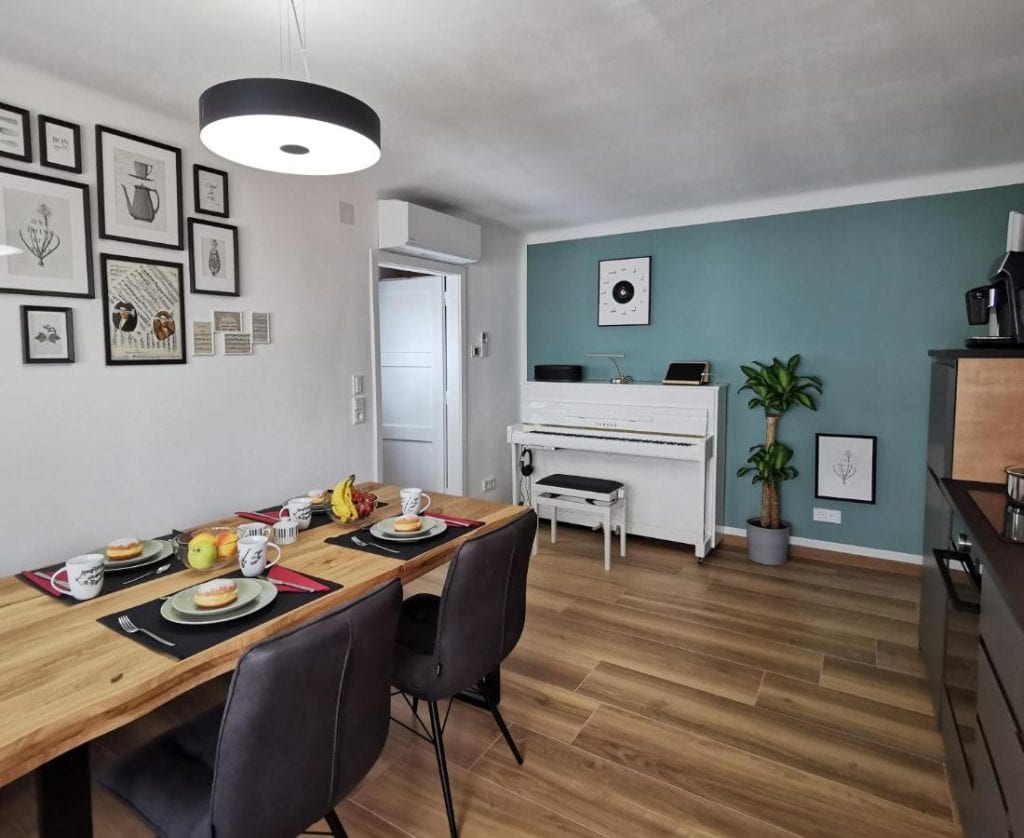 Die Küche / Wohnraum im PianoAppartment
